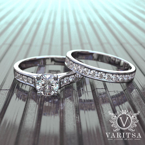 1.25ct Round Diamond Gold Bridal Set - 01GG02